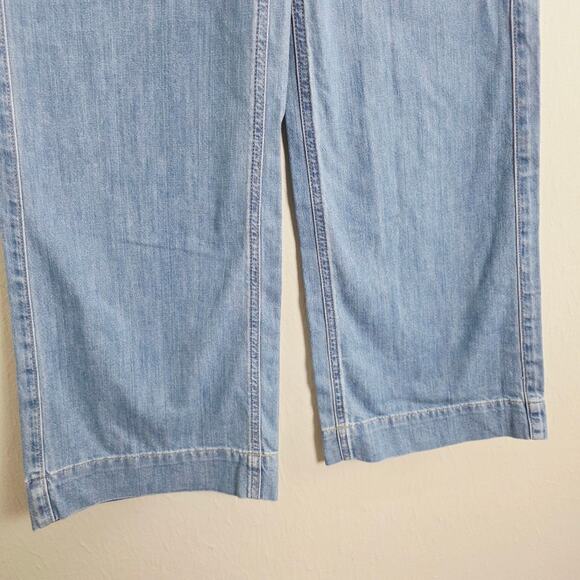 J. Crew NWT Drapey Wide Leg Trouser Denim Jeans Light Blue Wash Size 27 - Picture 9 of 12